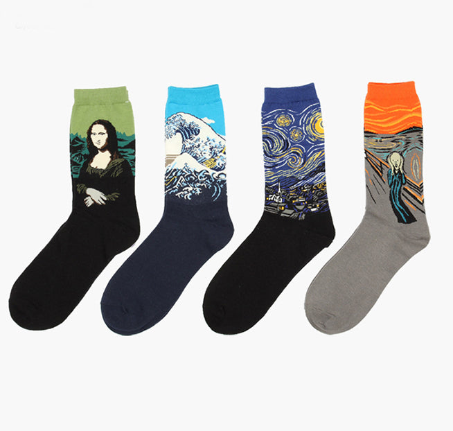 Hot Dropshipping Autumn Winter Retro Art socks