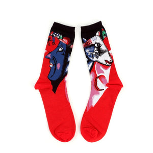 Hot Dropshipping Autumn Winter Retro Art socks