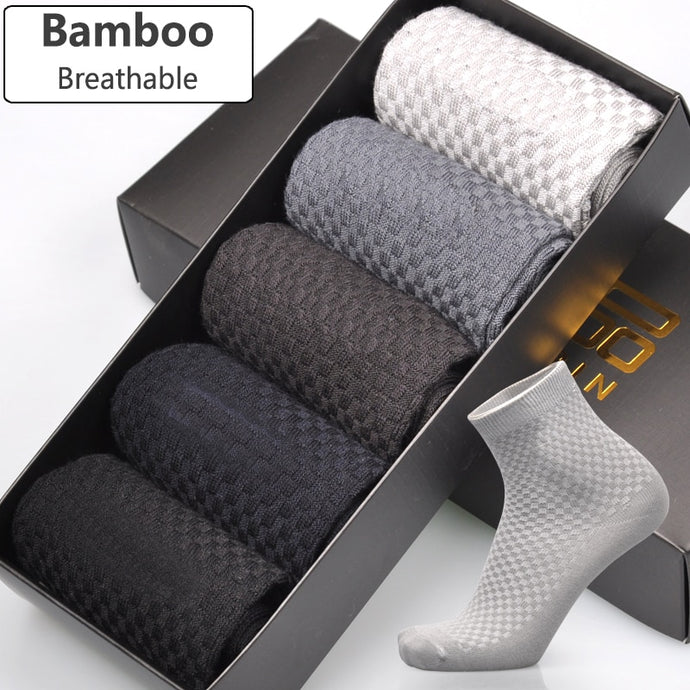 Men Bamboo Fiber Socks 5 pairs/lot